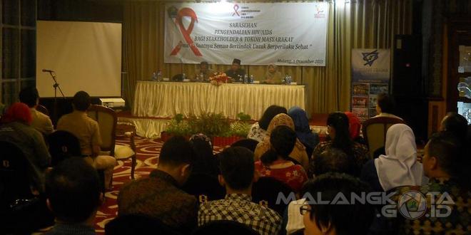 Sarasehan HIV AIDS di Hotel Gajahmada Malang, Selasa (1/12)